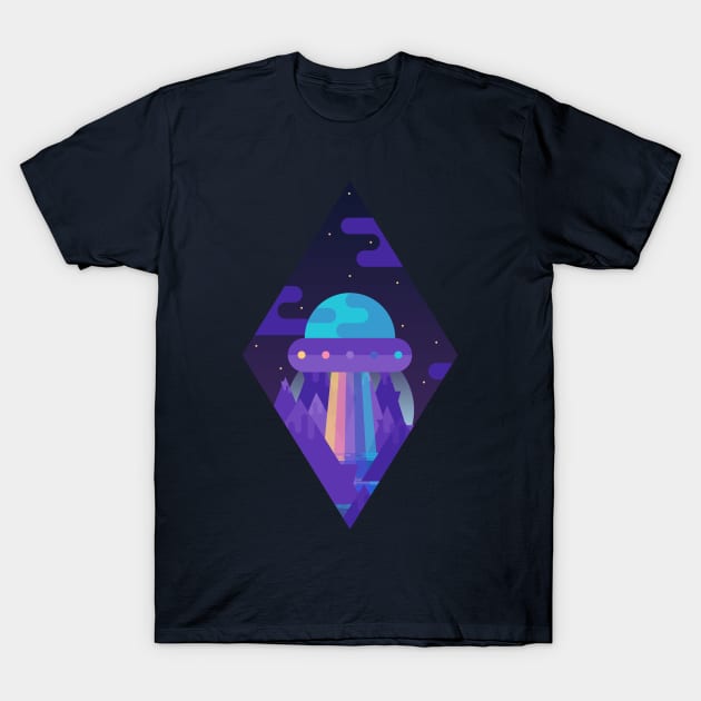 ROYGBIV Flying-Saucer T-Shirt by BadOdds